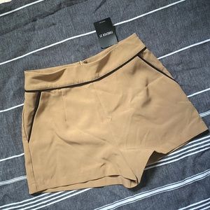 Tan Shorts with Black Accent